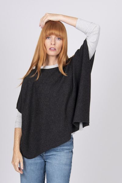 Bridge and Lord Rib Poncho In Coal