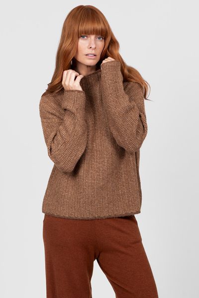 Bridge and Lord Links Alpaca Blend Pullover In Cognac
