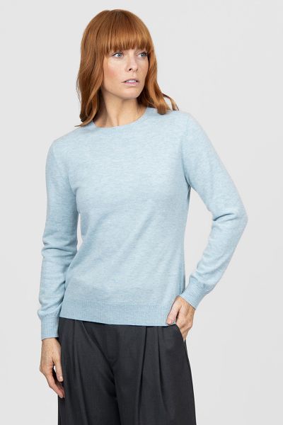 Bridge and Lord Chloe Crew Neck Pullover In Aqua