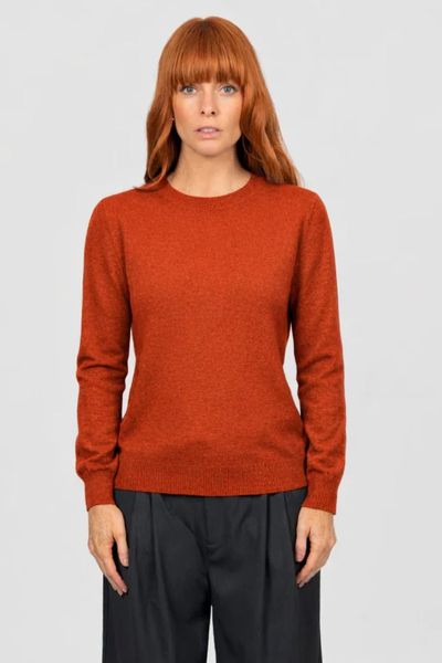 Bridge and Lord Chloe Crew Neck Pullover In Cognac