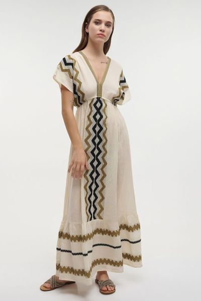 BLE Jacquard Maxi Dress In Cream