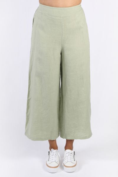 Blueberry Wide Leg Palazzo In Sage