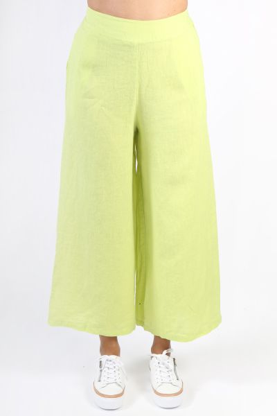 Blueberry Wide Leg Palazzo In Lime