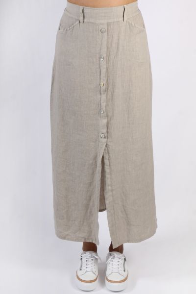 Blueberry Midi Straight Skirt In Beige