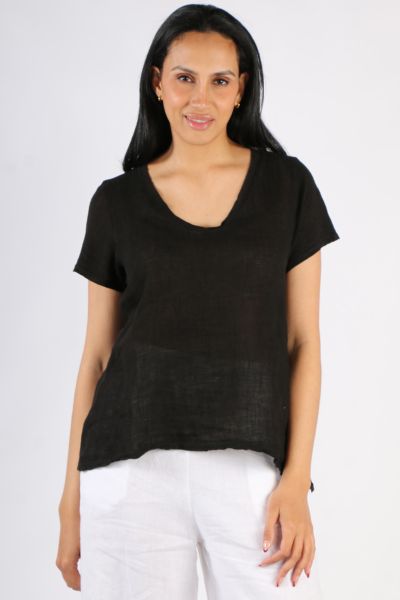 Blueberry Tee Top In Black