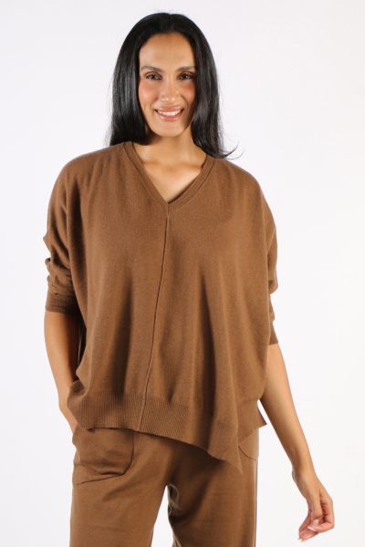 Bridge and Lord Vee Poncho Pullover In Espresso