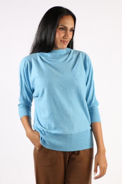 Bridge and Lord Dolman Sleeve Jumper In Blue