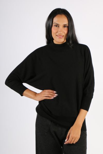 Bridge and Lord Dolman Sleeve Jumper In Black