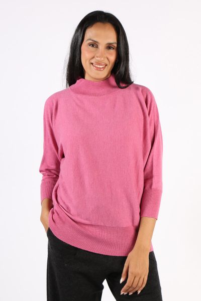 Bridge and Lord Dolman Sleeve Jumper In Rose