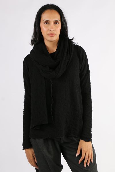 By Basics Bubble Merino Scarf In Black