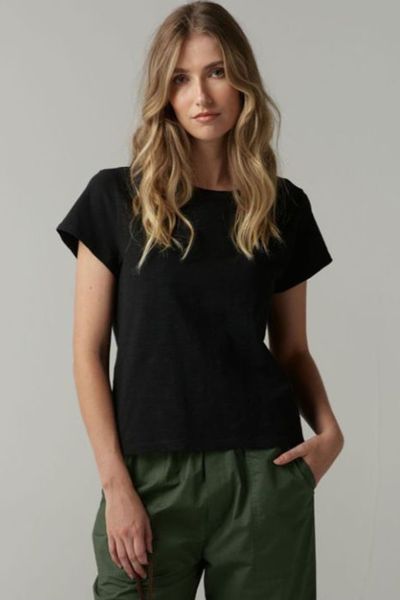 Cloth Paper Scissors Cap Sleeve Tee In Black