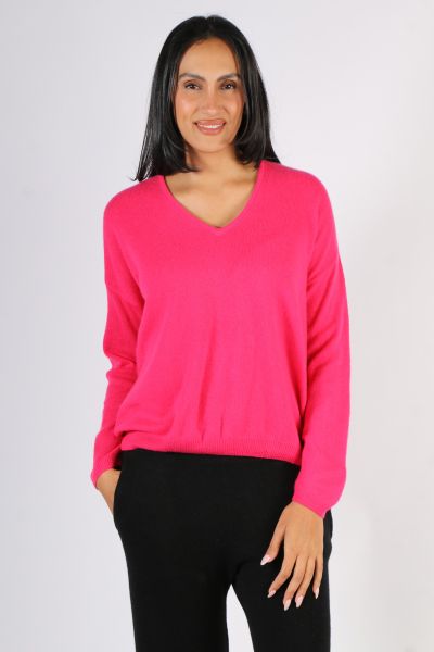 C & Co Boyfriend Jumper In Hot Pink