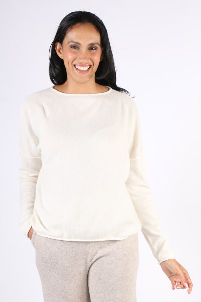 C & Co Roll Edge Jumper In Snow