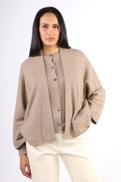 Cashmerism Crop Icon Coat In Shitake