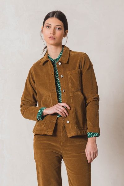 Indi and Cold Micro Corduroy Jacket In Tan