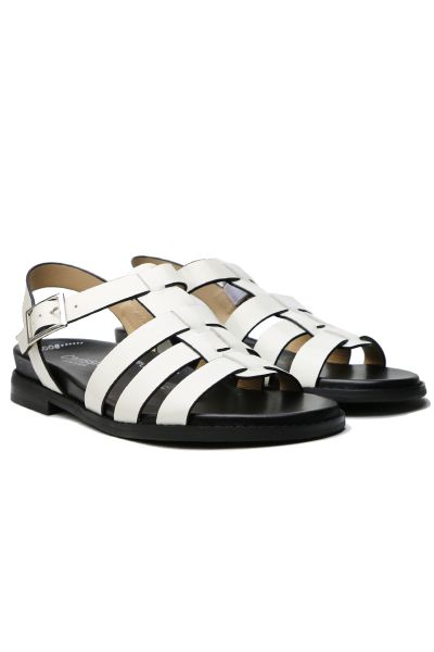 Brighten up your wardrobe with the Chrissie Fanta Sandals a bold statement piece made for sunny days. Crafted from soft leather in a vibrant orange hue, these sandals feature wide criss cross straps and an adjustable ankle buckle for a secure and comforta
