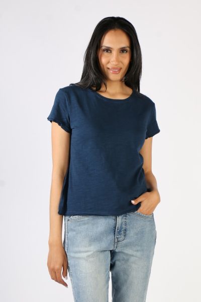 Cloth Paper Scissors Crop Tee In Navy