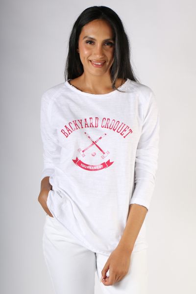 Cloth Paper Scissors Croquet Tee In Red