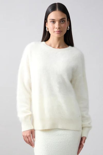 Mia Fratino Cyra Crew Jumper In Ivory