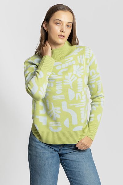 Add an exclusive touch to your knitwear wardrobe with our Jacquard Oversized Pullover, featuring a unique and exclusive artwork inspired jacquard pattern. Crafted from a luxurious blend of 50% wool and 50% acrylic, this pullover offers a remarkably soft a