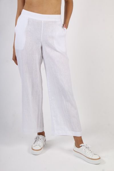 Foil Wide Leg Variety Pant In White