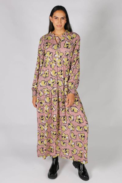 Foil Wish You Were Tier Midi Dress In Print