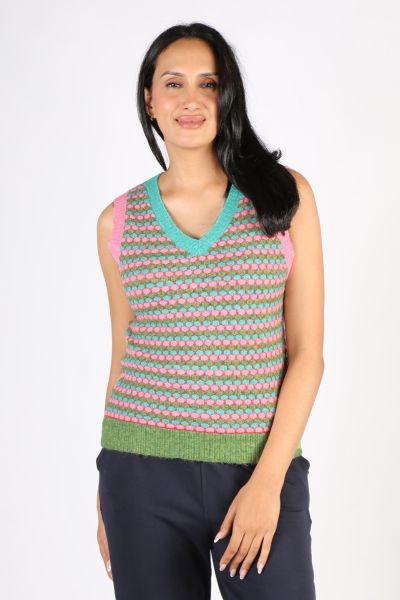 Foil Trim Pop Culture Vest In Multi