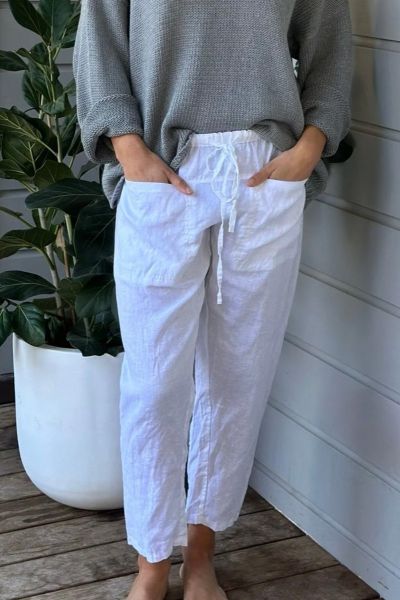 Frockk Jessie Linen Pant In White