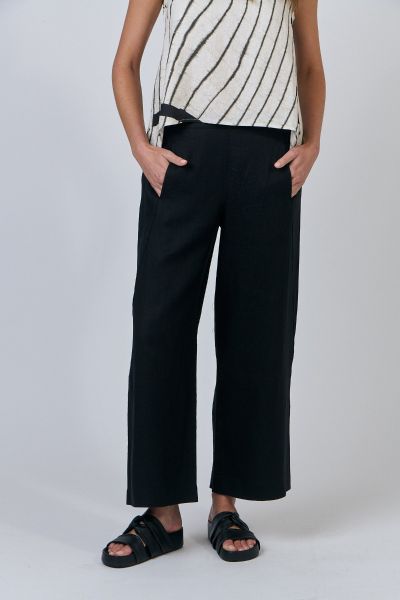 Naturals Cross Dyed Palazzo Pant In Black