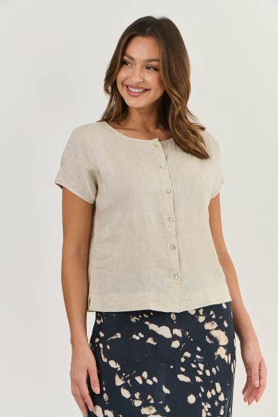 Naturals Cap Sleeve Top In Sand