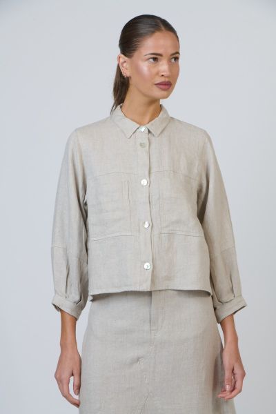 Naturals Double Pocket Shirt In Sand Storm