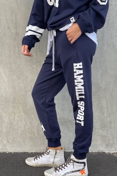 The best selling track pant fit with a new back pocket added. full length sporty track pant in mid weight 100% french terry. To complete the look, grab the matching sweat! Style S401.