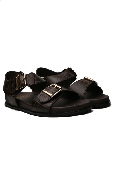 Ziera Hastice Sandal In Croc Chocolate