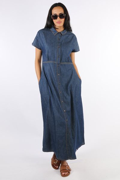 Ibsa Alabama Midi Dress In Denim