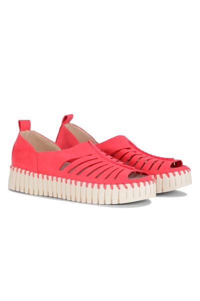 Tulip Open Toe Flat By Ilse Jacobsen In Magenta