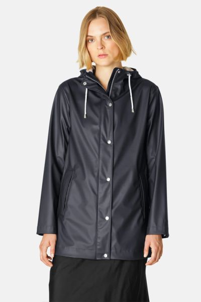 Ilse Jacobsen Classic Rain Jacket In Navy