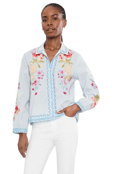 sachin and babi light blue dress Johnny Was SMALL Floral Silk Dress – FABULUX main image 0