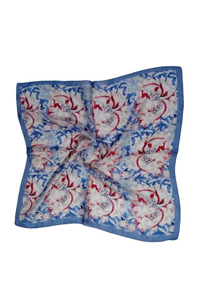 Embrace the elegance of our habutai silk square scarf, an embodiment of refined taste and summer sophistication. Crafted from 100% pure silk, this exquisite piece measures 52 CM x 52 CM and features a captivating Japanese blue hue that exudes both calm an