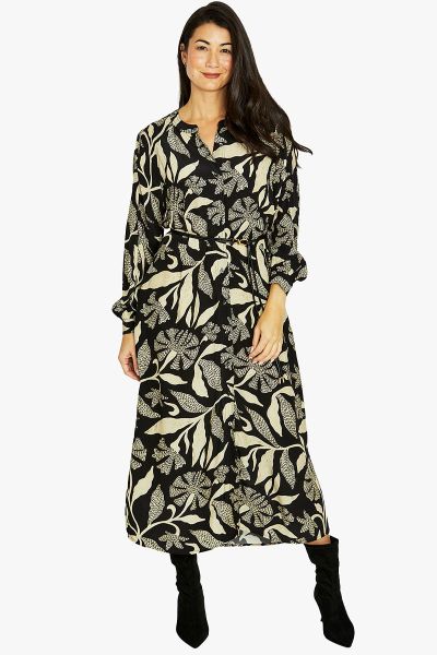 Scandi Mono Button Front Dress In Print By Jump