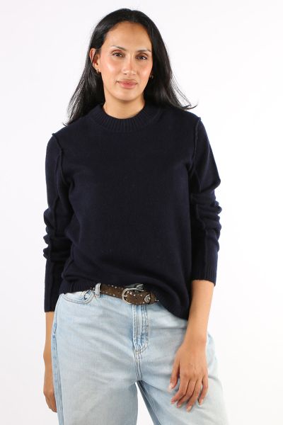 Knewe Panelled North Sweater In Ink