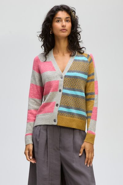 Ld & Co Groove Stripe Cardi On Marle