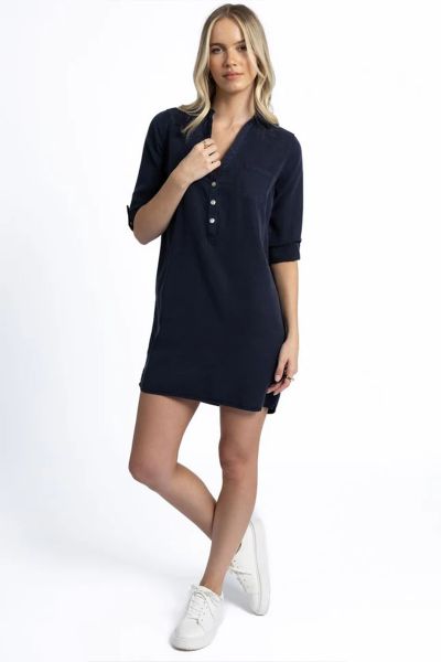 We all need that one shirt dress that brings in the polish and sophistication everyday but also is easy vibes for weekends. This Leni Shirtdress by Humidity is just that. In Lyocell, keeping it relaxed, the dress has button front and a shirt collar along 