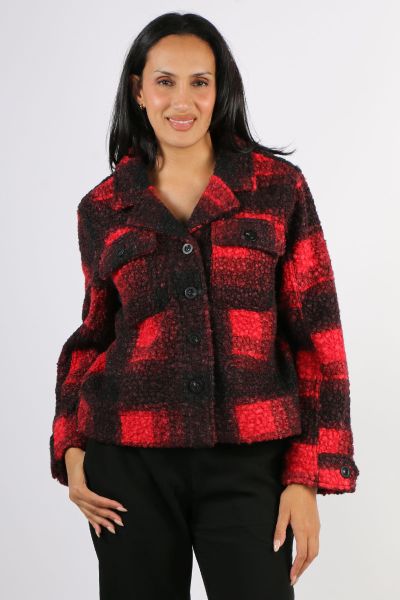 Liverpool Boxy Mohair Check Jacket In Check