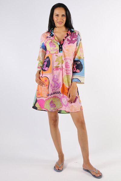 Lula Life Melrose Shirtmaker Dress In Multi