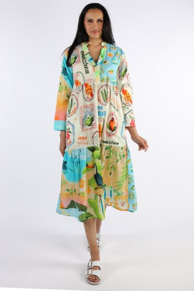 Lula Life Exotica Midi Dress In Multi