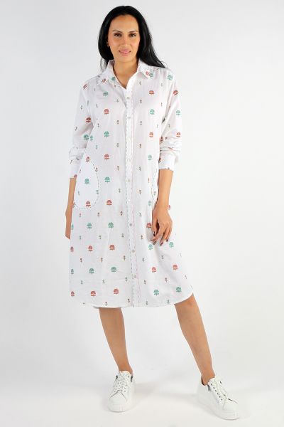 Mandalay Ditsy Flower Dress In White