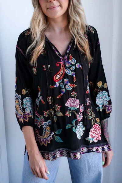 Johnny Was Margot Kendra Top In Black
