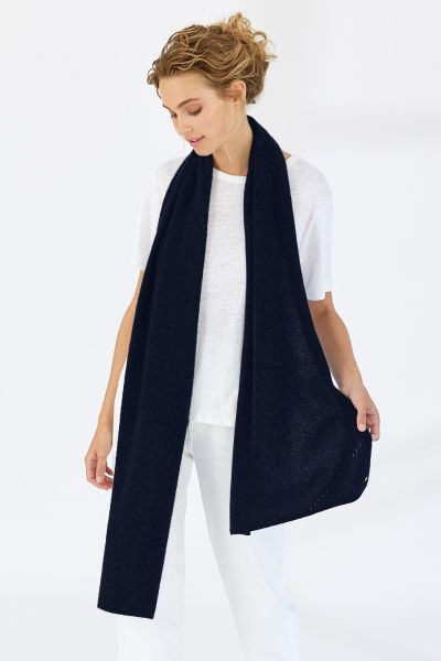 Mia Fratino Cashmere Scarf In Navy