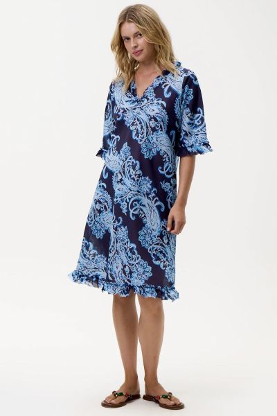 The Middy Indi is a shorter take on our much loved Long Indi. With its bias cut shape, flowing fit, and jumbo frills, it is effortless by day and a statement piece by night. 7709 6037.
