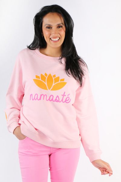 Miss Goodlife Namaste Sweat Top In Rose